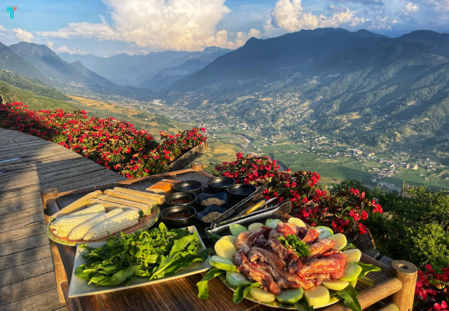 Tại Best View Sapa ngoài nước uống còn có thể thưởng thức món ngon Tây Bắc
