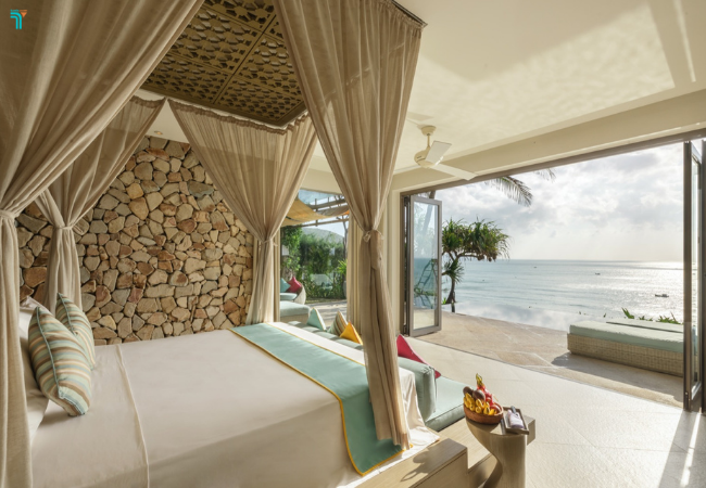 Các loại phòng tại Mia Resort Nha Trang được thiết kế bằng vật liệu tự nhiên, tạo cảm giác kết nối